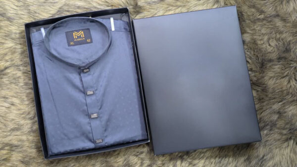 Eid Collection 2025: Premium Embroidered Panjabi - Deep Ash